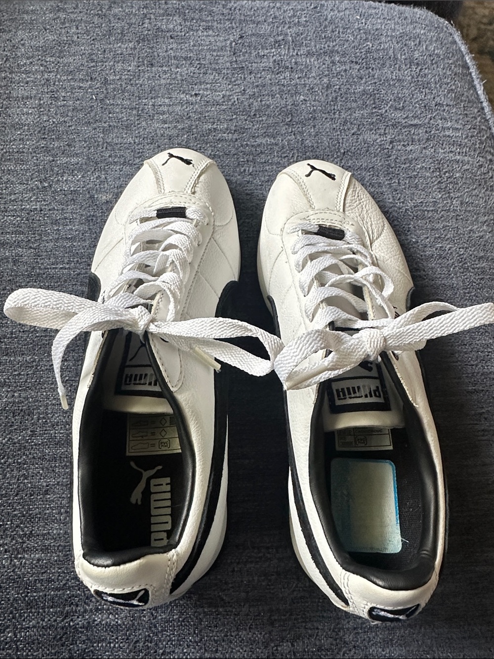 Puma size 7 1/2 White Sneakers with Black Accents